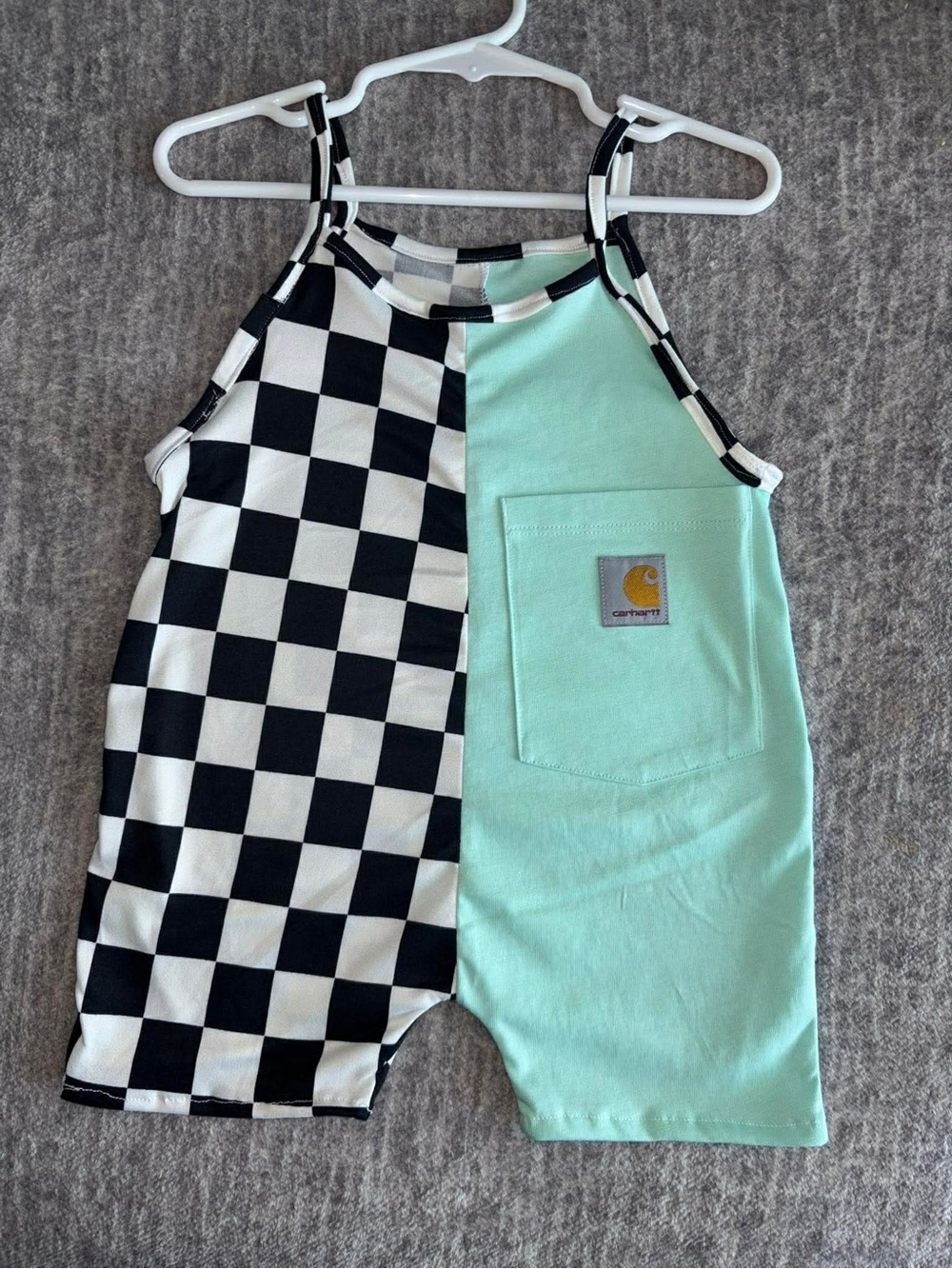 Carhartt checkered patchwork romper